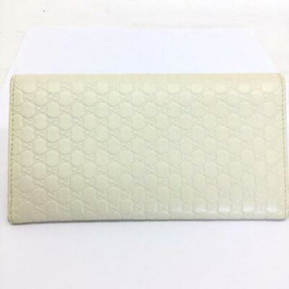 Gucci Shima White GG Fold Micro Wallet Long Leather - Picture 1 of 7